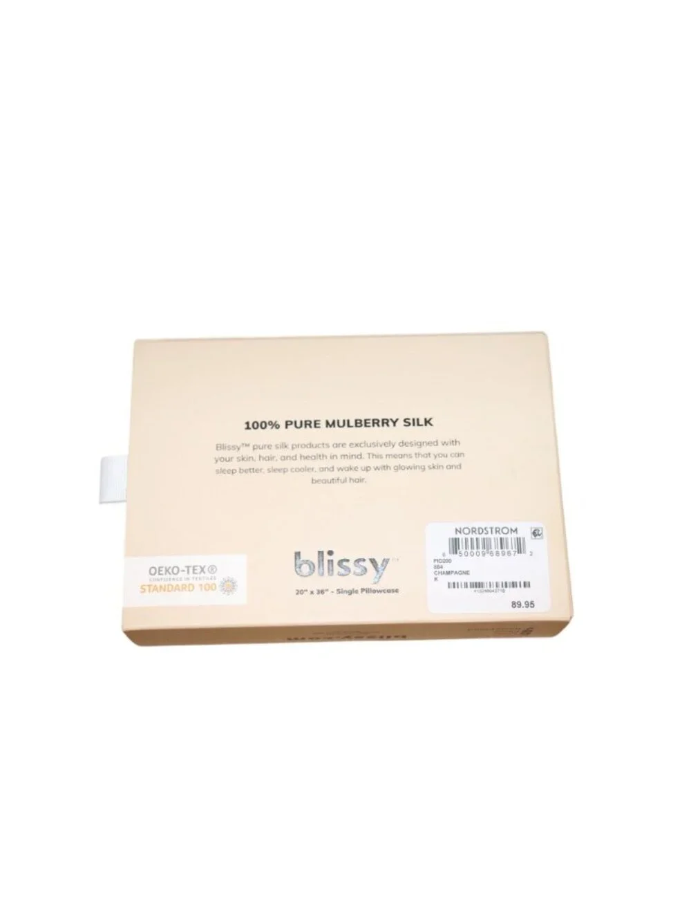 Blissy 100% Mulberry Silk Pillowcase Champagne King Size 20